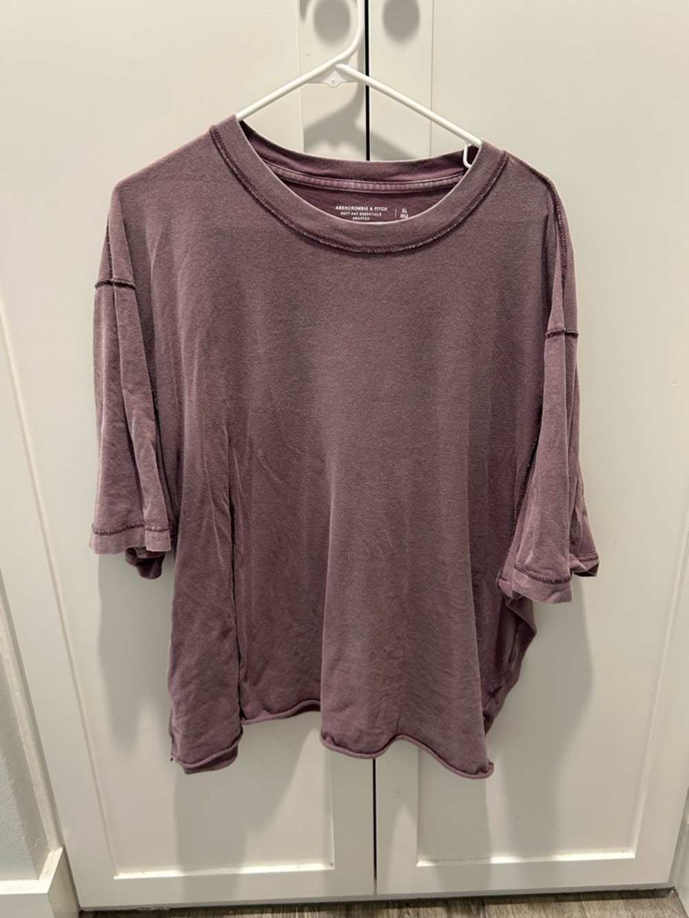 Abercrombie and Fitch Soft AF Essentials cropped tee.